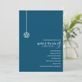 ブルーモダン星形五角形ベビーウィッカニングセレモニー 招待状 (スタンド正面)