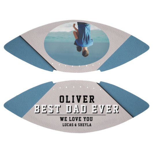 ブルーモダン最高のパパ父の日の形見の写真 アメリカンフットボール (パネル)