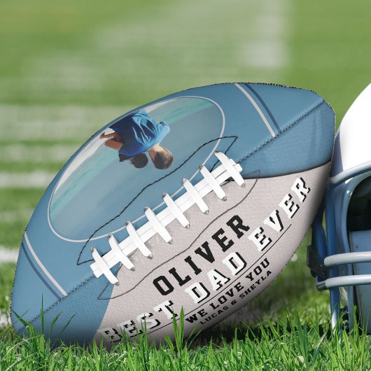 ブルーモダン最高のパパEver Father's Day写真 アメリカンフットボール