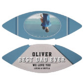 ブルーモダン最高のパパEver Father's Day写真 アメリカンフットボール (パネル)