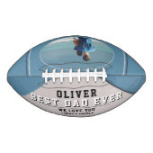 ブルーモダン最高のパパEver Father's Day写真 アメリカンフットボール (正面)