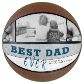 ブルーモダン最高のパパEver Father's Day 3 Photo バスケットボール (正面)