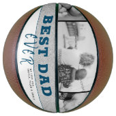 ブルーモダン最高のパパEver Father's Day 3 Photo バスケットボール (縦)