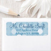 ブルーモダン水玉模様ベビーシャワー差出人住所 ラベル (インサイチュ)