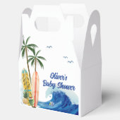 ブルーモダン海ウェーブサーフボードベビーシャワー フェイバーボックス (オープン)