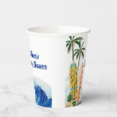 ブルーモダン海ウェーブサーフボードベビーシャワー 紙コップ (左)