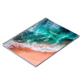 ブルーモダン海ビーチモノグラム ノートブック (左側)