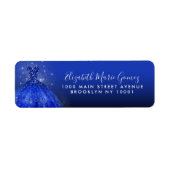 ブルーモダン王室のシルバーグリッターガウンキンセアニェラ ラベル (正面)