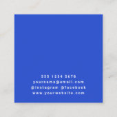 ブルーモダン王室のトレンディーミニマルシンプルリスト スクエア名刺 (裏面)
