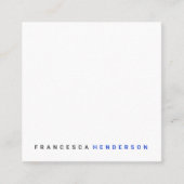 ブルーモダン王室のトレンディーミニマルシンプルリスト スクエア名刺 (正面)