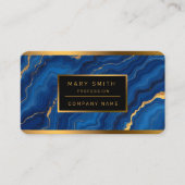 ブルーモダン王室の金ゴールドマーブルコレクション 名刺 (正面)