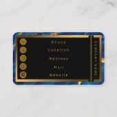 ブルーモダン王室の金ゴールドマーブルコレクション 名刺 (裏面)