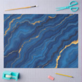 ブルーモダン王室の金ゴールドマーブルコレクション 薄葉紙 (クラフト)