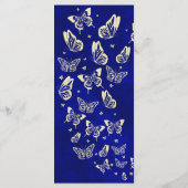 ブルーモダン王室の金ゴールド蝶キンセアニラ メニュー (裏面)