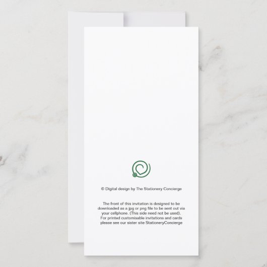 ブルーモダン男の赤ちゃんシャワーセルフォンサイト 案内状 (裏面)