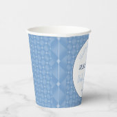 ブルーモダン男の赤ちゃん散布パーティー 紙コップ (右)