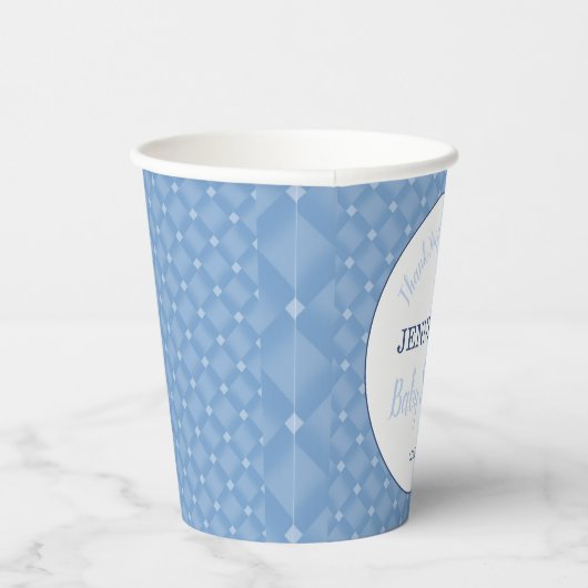 ブルーモダン男の赤ちゃん散布パーティー 紙コップ (右)