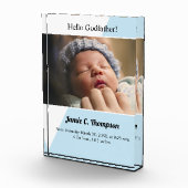 ブルーモダン私のゴッドファーザーのバプテスマになるベビー フォトブロック (右)