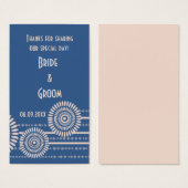 ブルーモダン結婚式の引き出物ギフトラベルありがとう (正面&裏面)