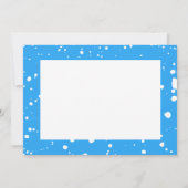 ブルーモダン絵を描(ばちゃばちゃ)跳ねる写真卒業 サンキューカード (裏面)