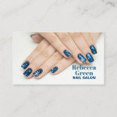 ブルーモダン美しいマニキュリストネイルサロン 名刺 (正面)