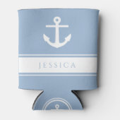 ブルーモダン航海のいかり名前をカスタムする 缶クーラー (正面)