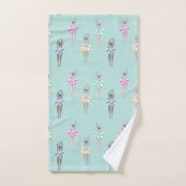 ブルーモダン芸術的泳ぐ人プール バスタオルセット (ハンドタオル)