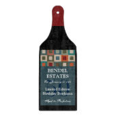 ブルーモダン誕生日ワインボトル切断板 カッティングボード (正面)