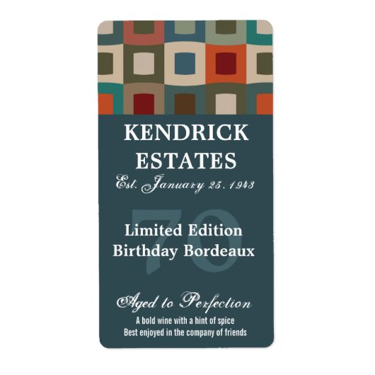 ブルーモダン誕生日ワイン(375ml) ラベル (正面)