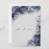 ブルーモダン金ゴールドアガテマーブル 招待状 (裏面)