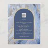 ブルーモダン金ゴールドアゲートマーブルアー結婚チズ (裏面)