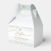 ブルーモダン金ゴールドクロスサンキューボーイバプテスマ フェイバーボックス (正面サイド)