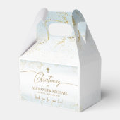 ブルーモダン金ゴールドクロスサンキューボーイ《キリスト教》洗礼式や命名式 フェイバーボックス (裏面サイド)