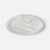 ブルーモダン金ゴールドクロストボーイの確認 ペーパープレート (アングル)