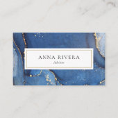ブルーモダン金ゴールドグリッターアゲートプロフェッショナル 名刺 (正面)