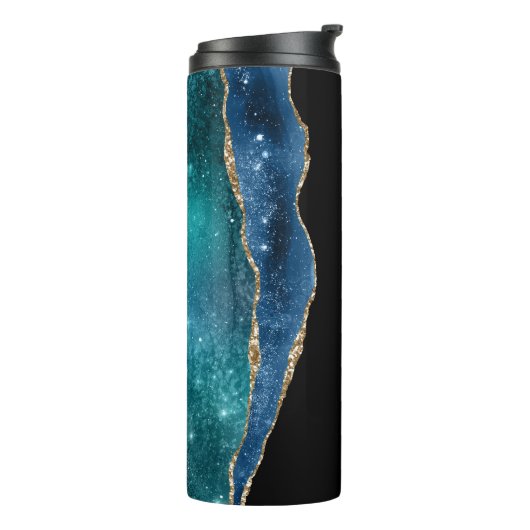 ブルーモダン金ゴールドグリッターゲート タンブラー (回転左)