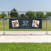 ブルーモダン金ゴールドシンプルスクリエレガントプト 横断幕 (インサイチュ)