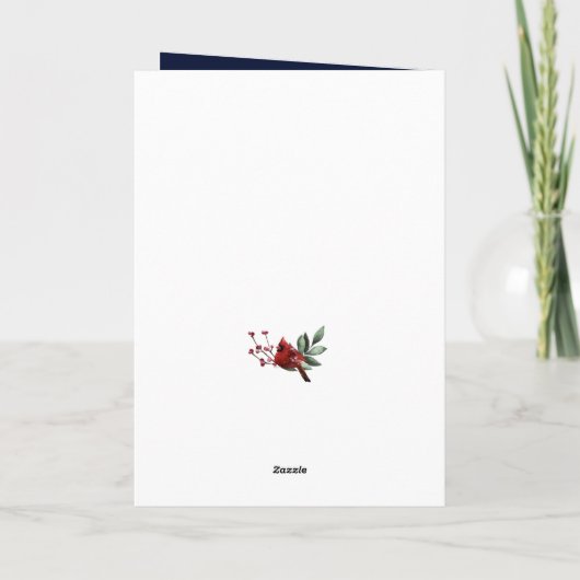 ブルーモダン金ゴールドスノーフレーク《写真》ぼけ味ミニマリスト写真 シーズンカード (裏面)