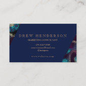 |ブルーモダン金ゴールドネオンプロフェッショナル 名刺 (正面)