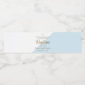 ブルーモダン金ゴールドバプテスマの台本ありがとう ペットボトルラベル (シングルラベル)