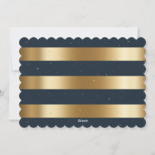 ブルーモダン金ゴールドフォトコラージクリスマスカード シーズンカード (裏面)