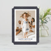 ブルーモダン金ゴールドフォトハッピーニューイヤーカード シーズンカード (スタンド正面)