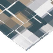 ブルーモダン金ゴールドブラウン白黒プレイド テーブルクロス (アングル)