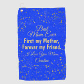 ブルーモダン金ゴールドプ最高のローファー母の日 ゴルフタオル (正面)