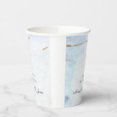 ブルーモダン金ゴールド署名洗礼《キリスト教》洗礼式や命名式 紙コップ (左)