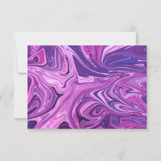 ブルーモダン銀河系抽象芸術アースタイリッシュ結婚ト 出欠カード (裏面)