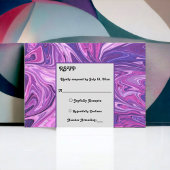 ブルーモダン銀河系抽象芸術アースタイリッシュ結婚ト 出欠カード