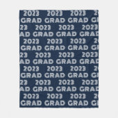 ブルーモダン2023グラードタイポグラフィ フリースブランケット (正面)