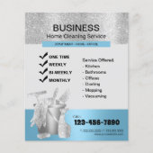 ブルーモダン&シルバーホームクリーニングハウスキーピング チラシ (正面)