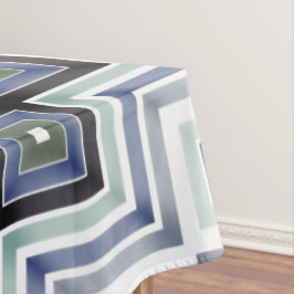 ブルーモダン&ティール（緑がかった色）テーブルクロス テーブルクロス